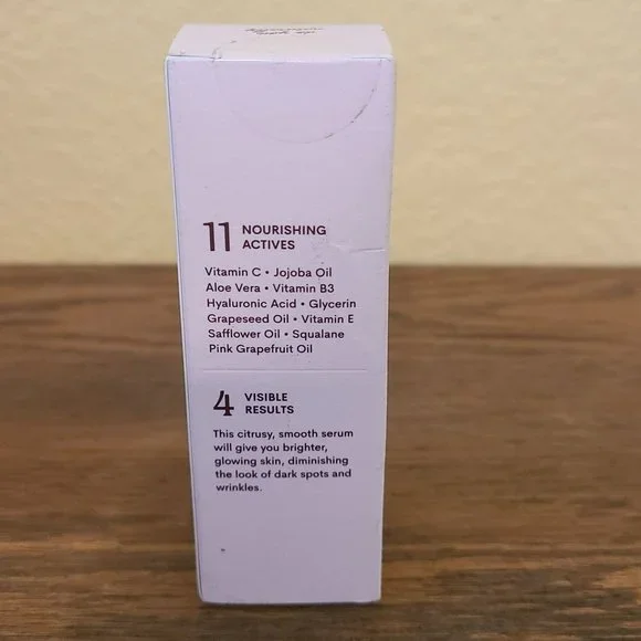 Fleur & Bee Vit C Serum w Hyaluronic Acid Vit E Vegan Anti Aging Wrinkle Reducer - Picture 4 of 5